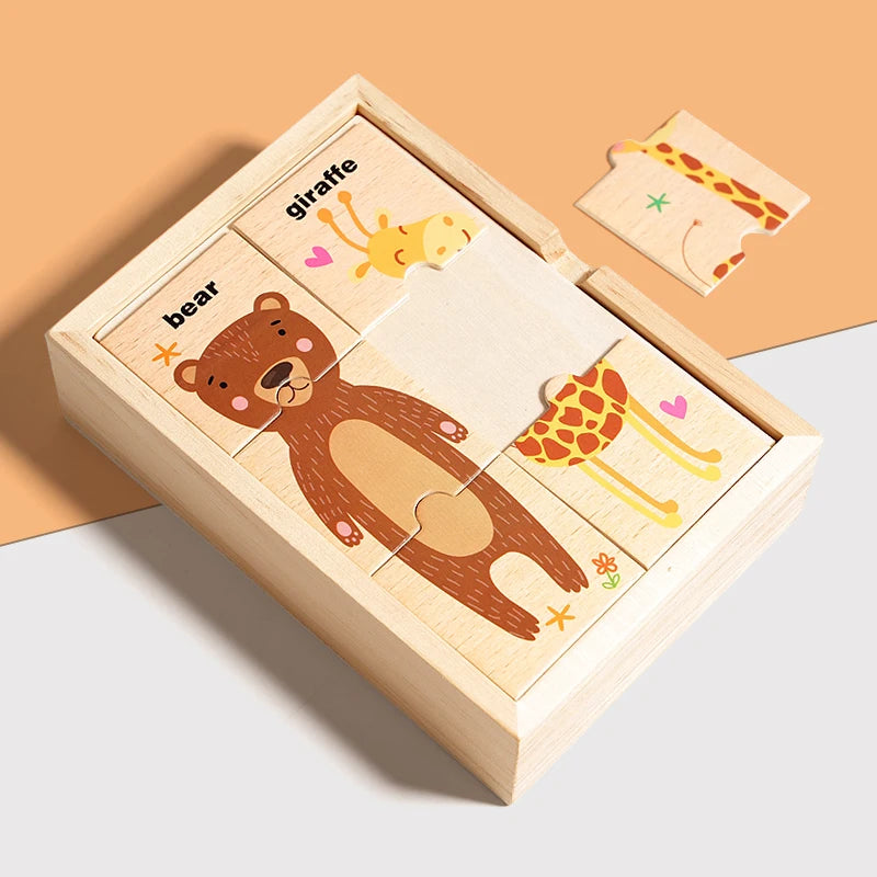 Wooden Animal Puzzle Collection - Montessori Grow
