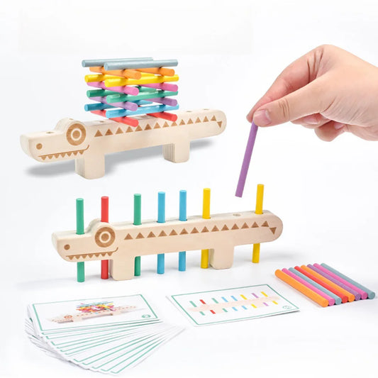 Wooden Color Matching & Balance Game - Montessori Grow