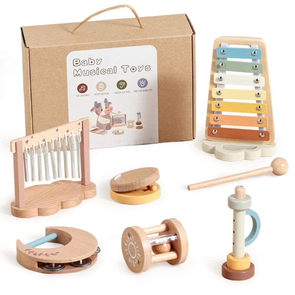 Wooden Musical Instruments Set – Sensory Exploration & Early Development
