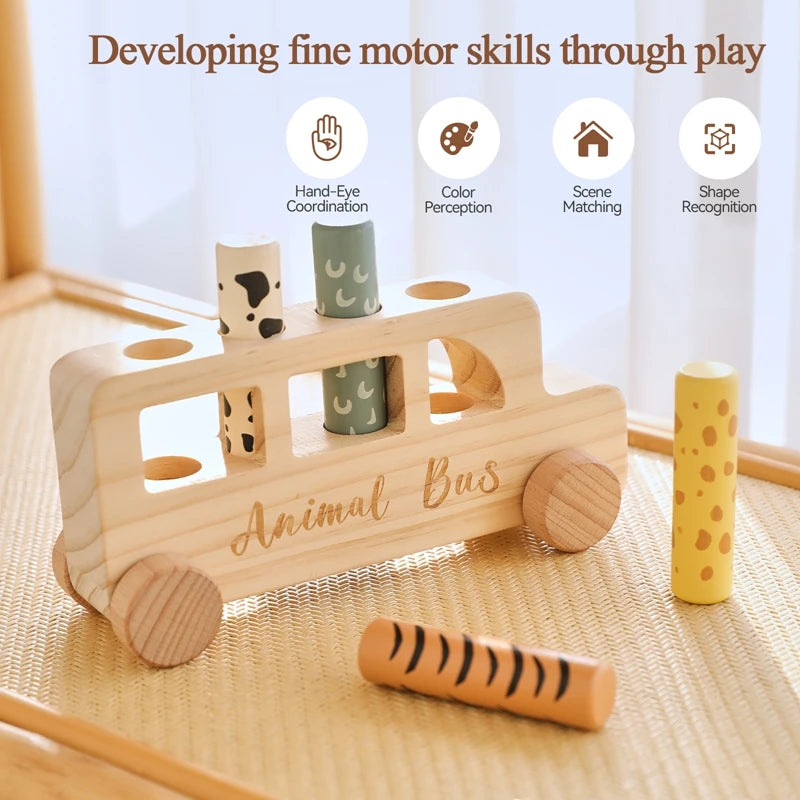 Wooden Pop-Up Bus - Montessori Grow