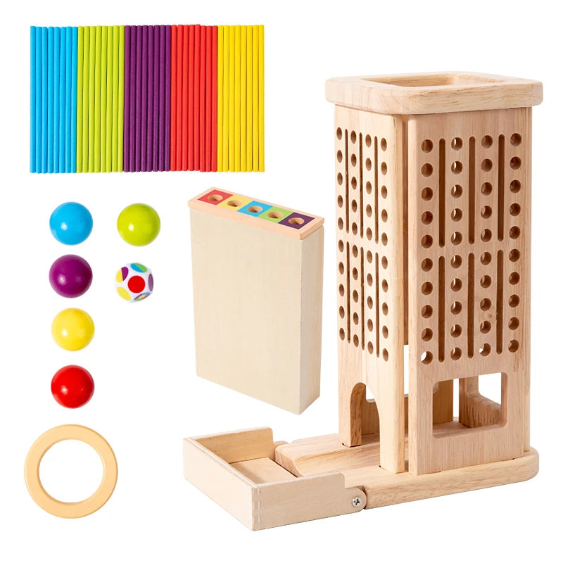 Wooden Stick Pulling Game – Balance and Coordination Wooden Toy (3 in 1) - Montessori Grow