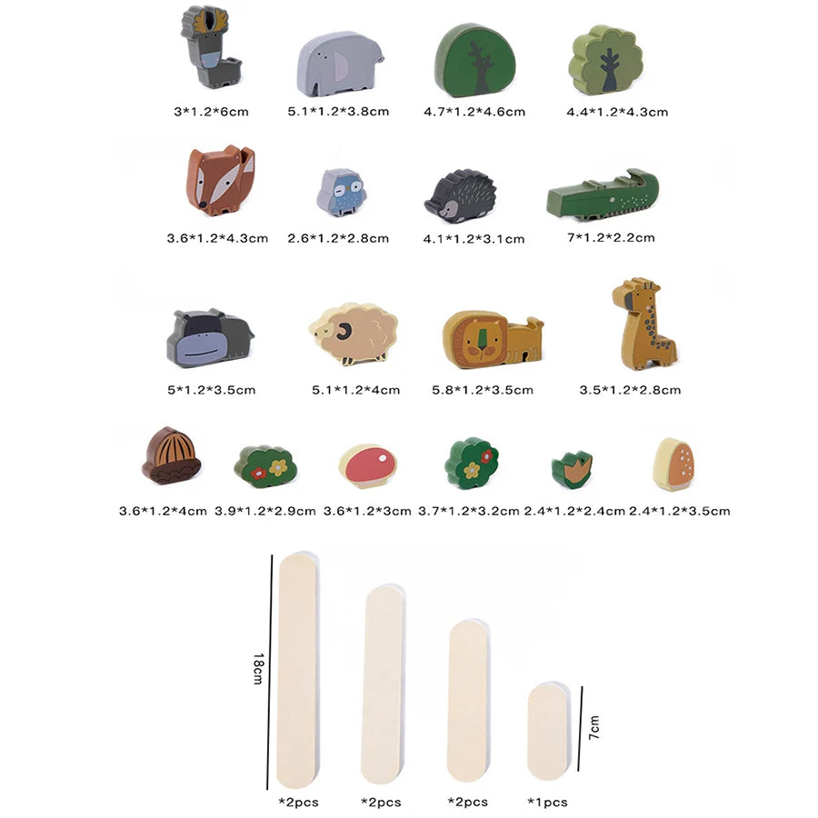 Animals in the Forest - Wooden toy - Montessori Grow