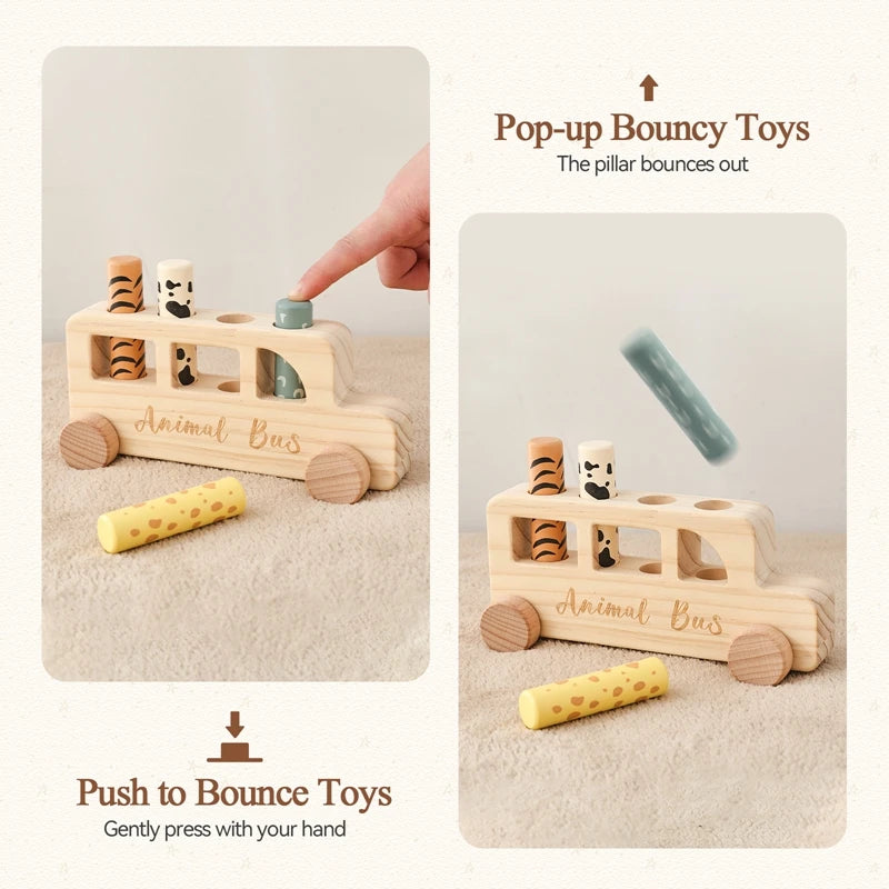 Wooden Pop-Up Bus - Montessori Grow