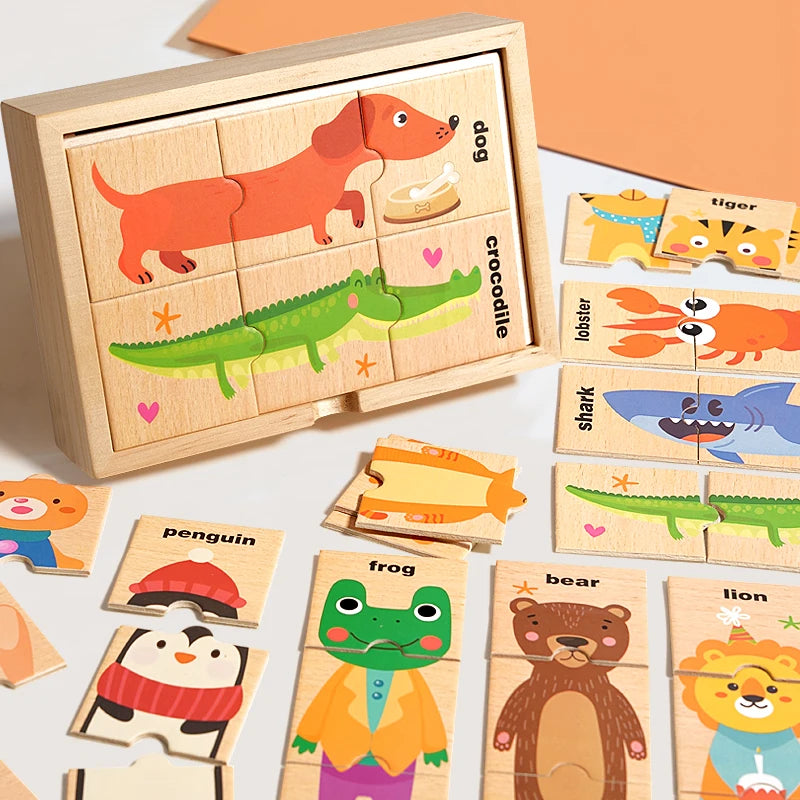 Wooden Animal Puzzle Collection - Montessori Grow