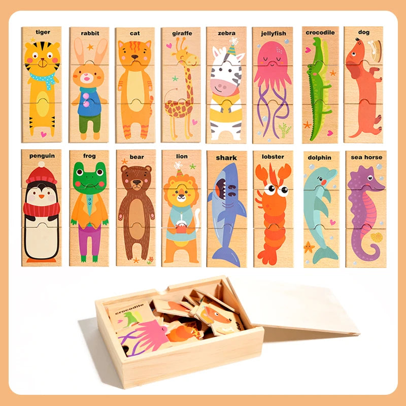 Wooden Animal Puzzle Collection - Montessori Grow