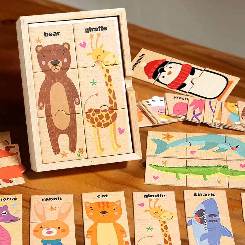 Wooden Animal Puzzle Collection - Montessori Grow