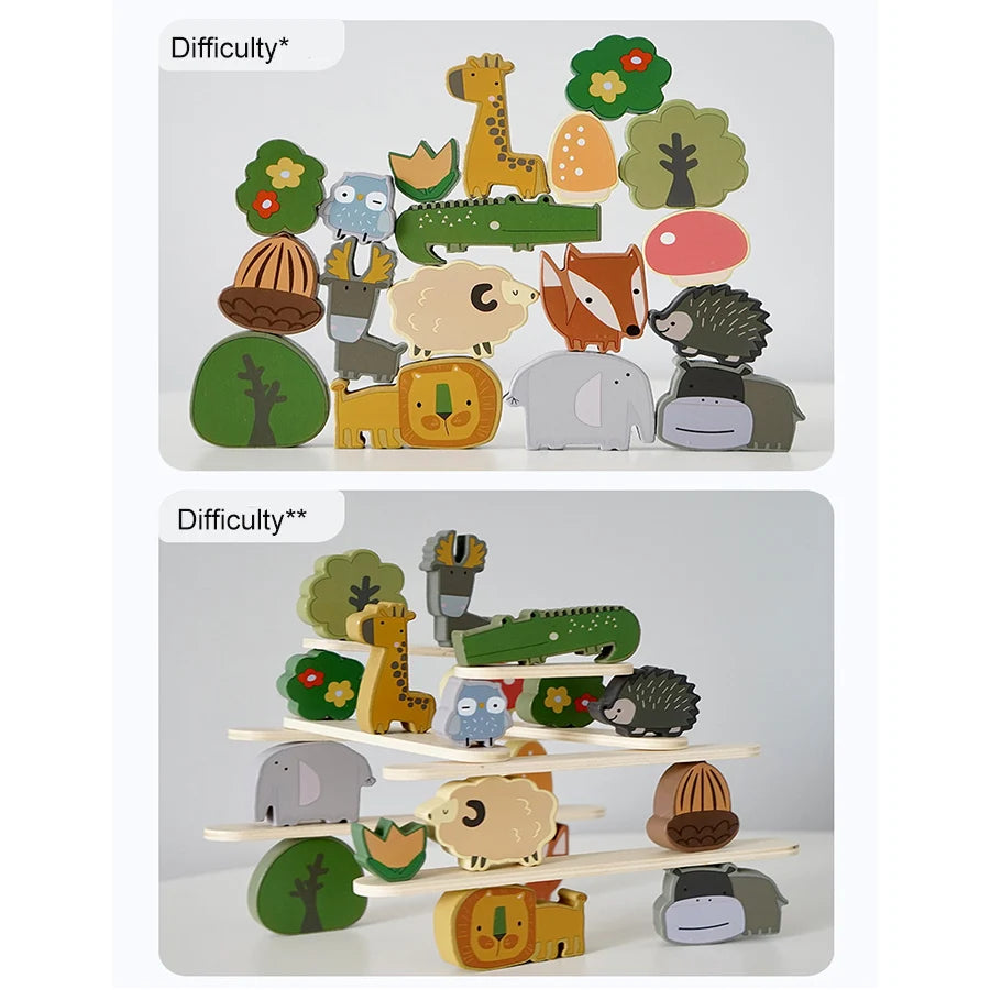 Animals in the Forest - Wooden toy - Montessori Grow