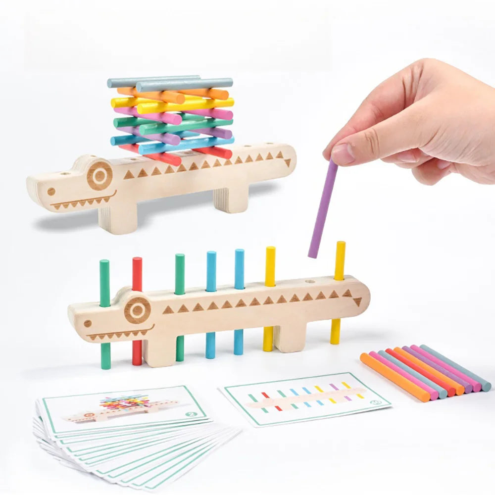 Wooden Color Matching & Balance Game - Montessori Grow