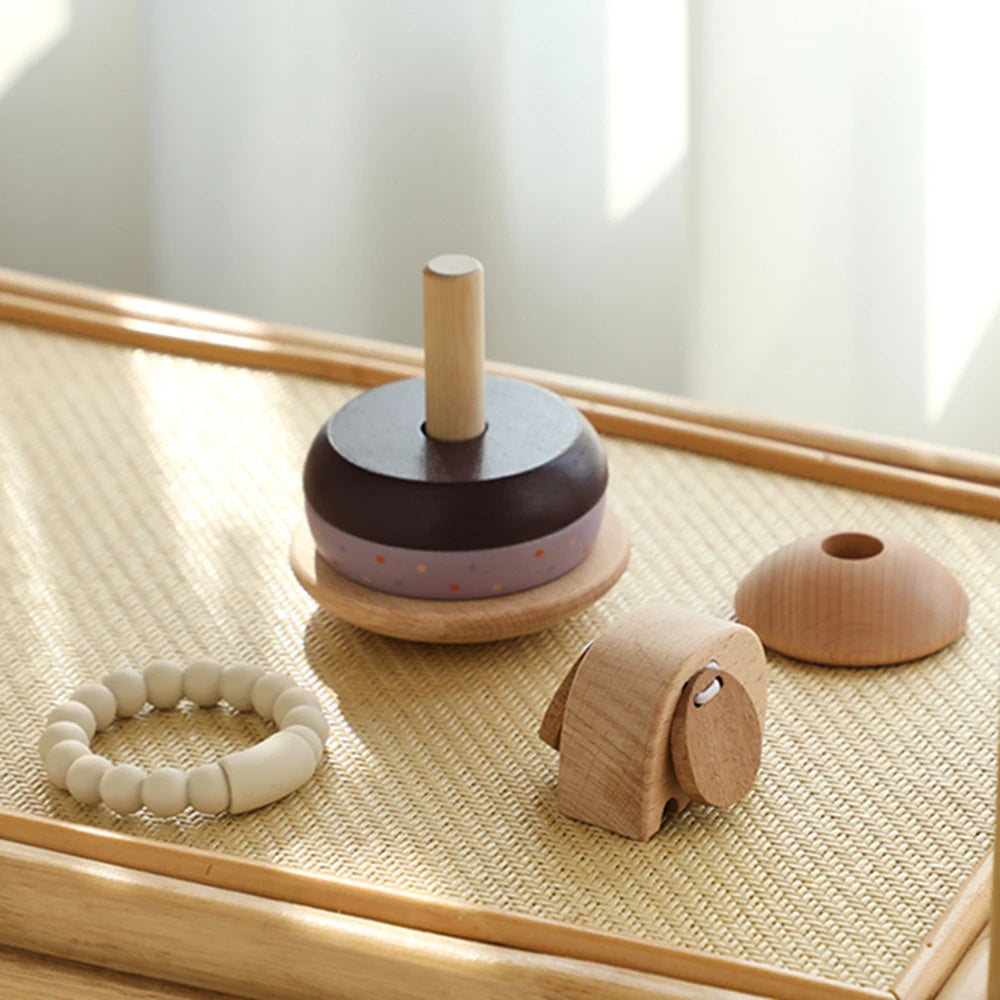 Wooden Stacking Tower With Animals - Montessori Grow