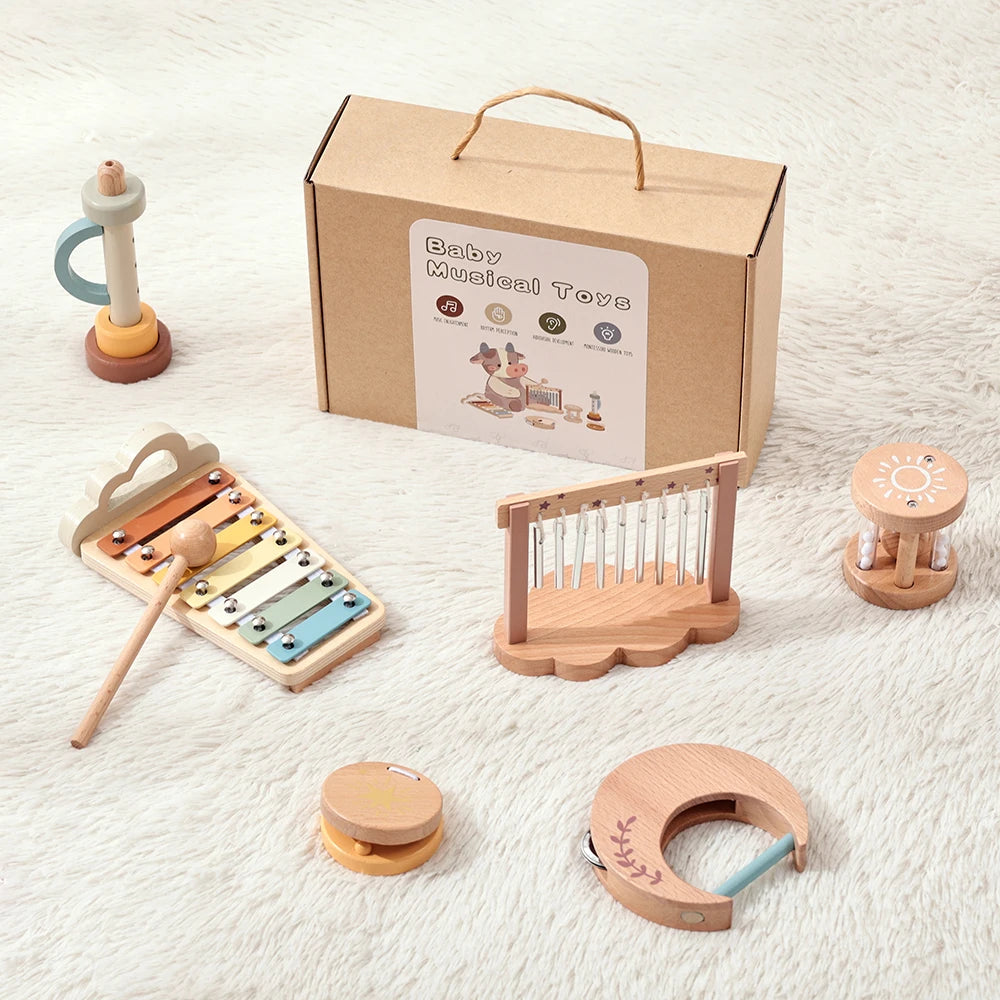 Wooden Musical Instruments Set – Sensory Exploration & Early Development