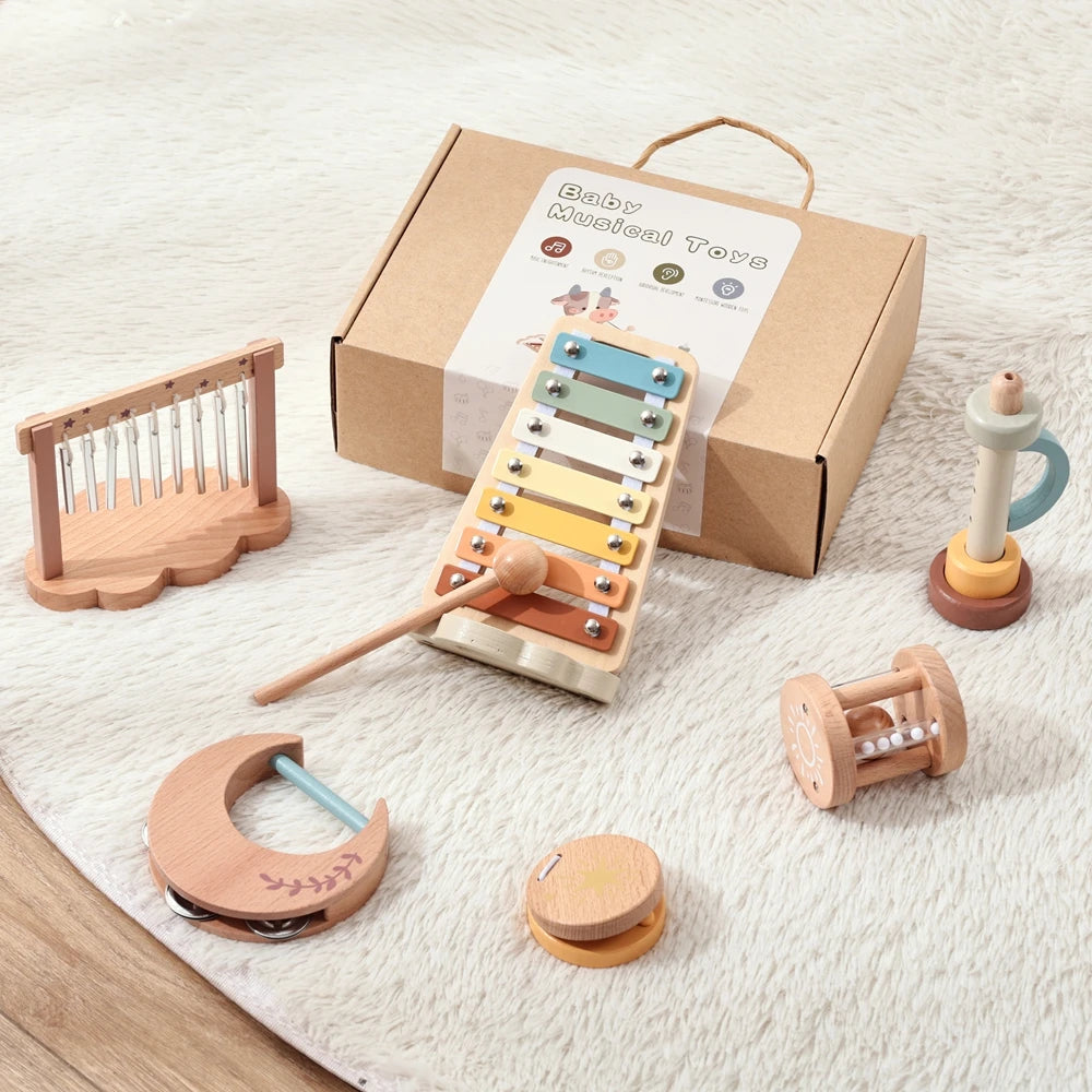 Wooden Musical Instruments Set – Sensory Exploration & Early Development