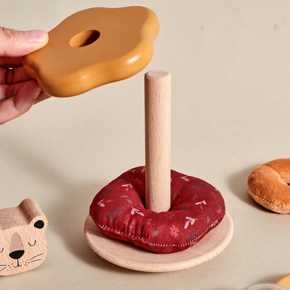 Wooden Stacking Tower With Animals - Montessori Grow