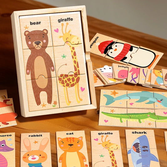 Wooden Animal Puzzle Collection - Montessori Grow